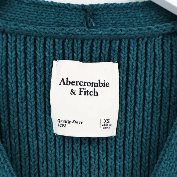 Abercrombie & Fitch Knit Cardigan Sweater Dark Teal Size XS NWT - Picture 4 of 6